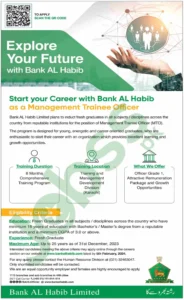 Bank Al Habib Jobs Advertisement